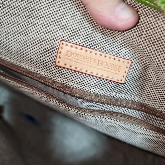 DOONEY BOURKE EUC GREEN LEATHER DILLON DOUBLE POCKET SATCHEL BAG - Picture 9 of 11